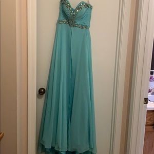 Teal sky blue Tiffany gown